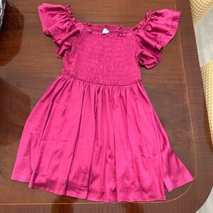 Charming Pink Off-Shoulder Kids Dress